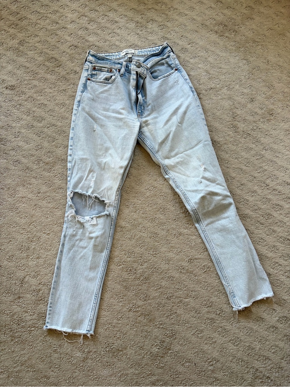 Abercrombie & Fitch Light Blue Skinny Ripped Jeans